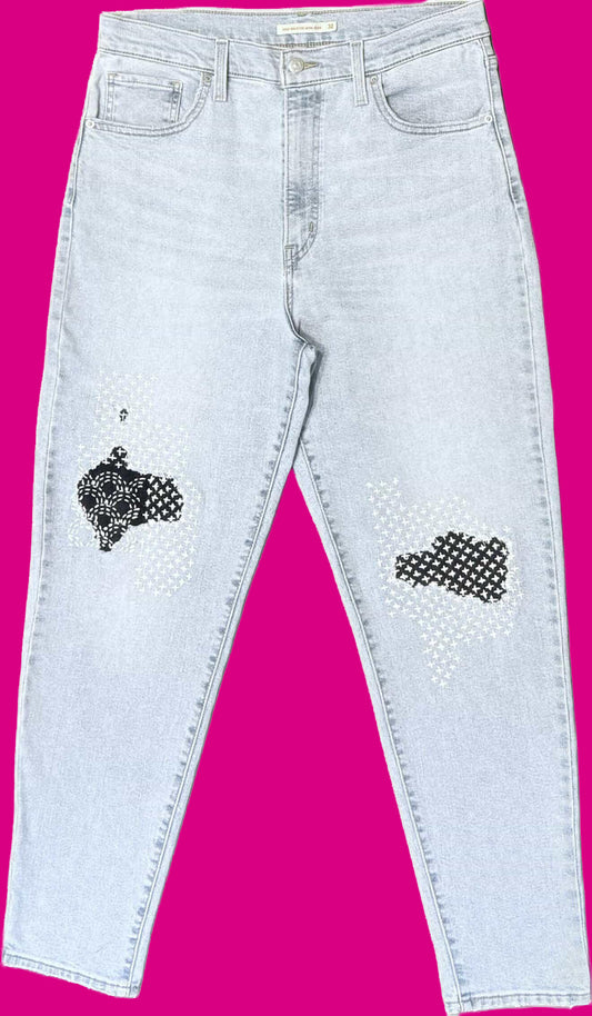 Upcycled Stonewashed Denim Pants